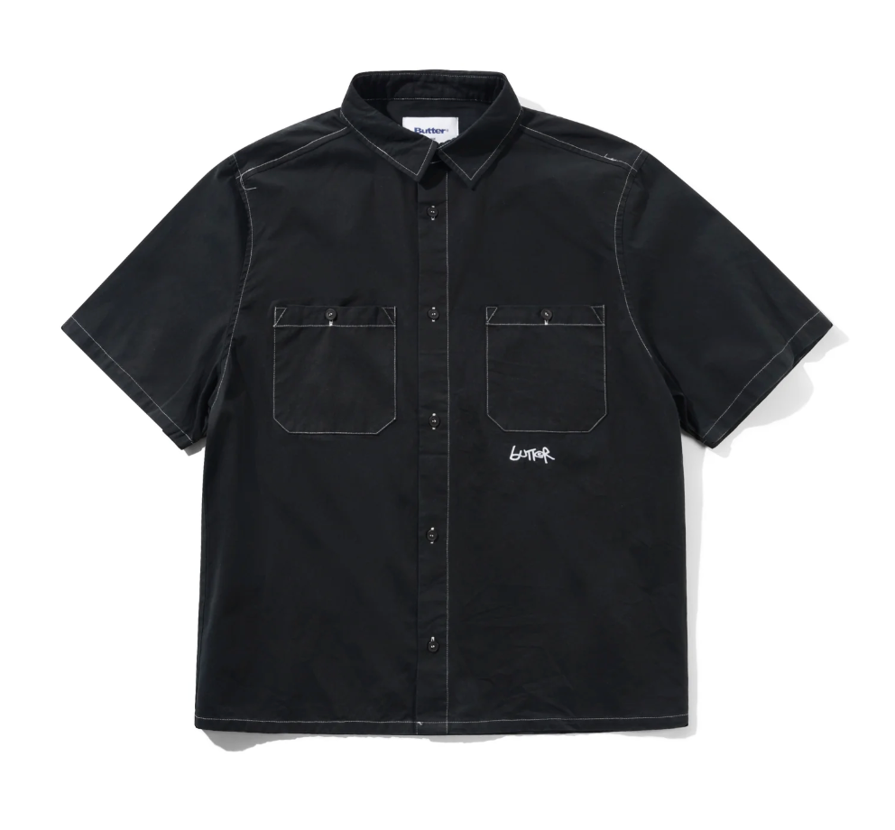 Butter Goods Contrast Stitch Shirt - Black