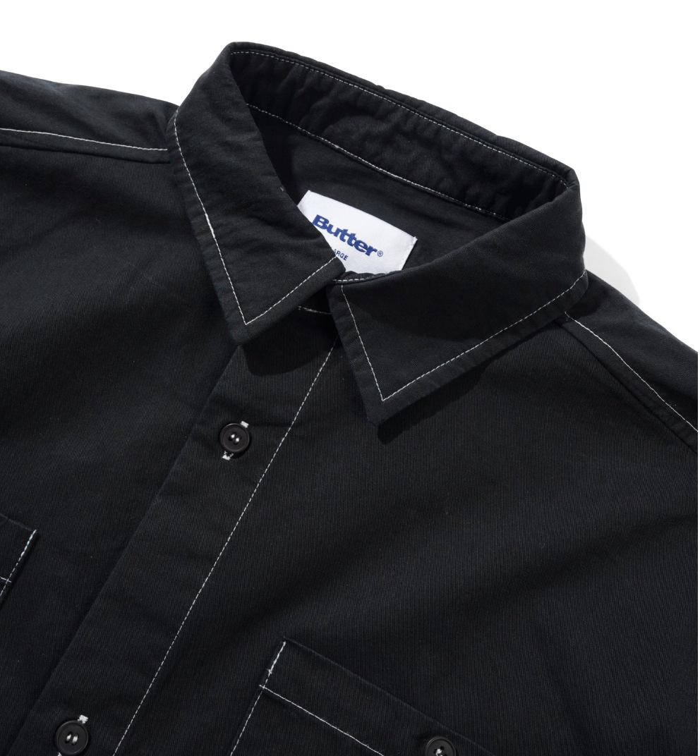Butter Goods Contrast Stitch Shirt - Black