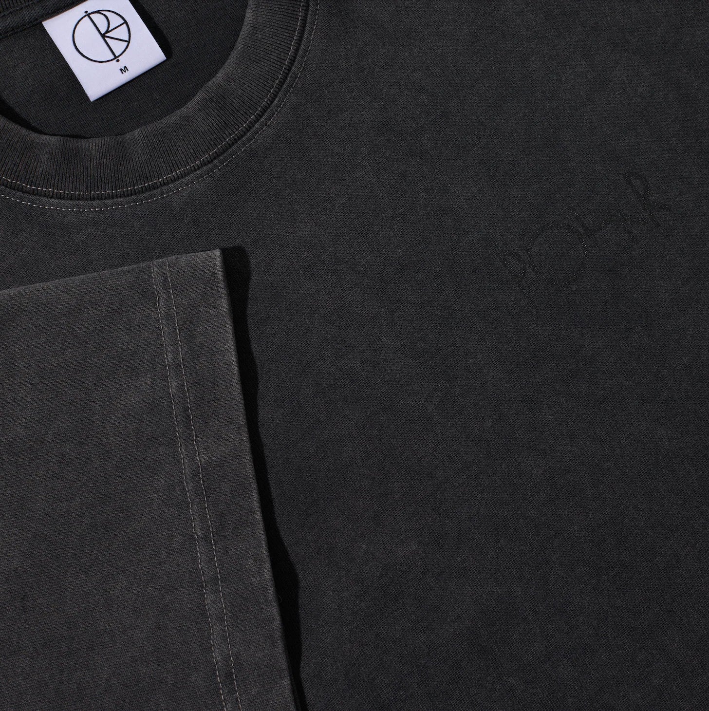 Polar Skate Co. Contrast Tee Stroke Logo – Silver Black/Black