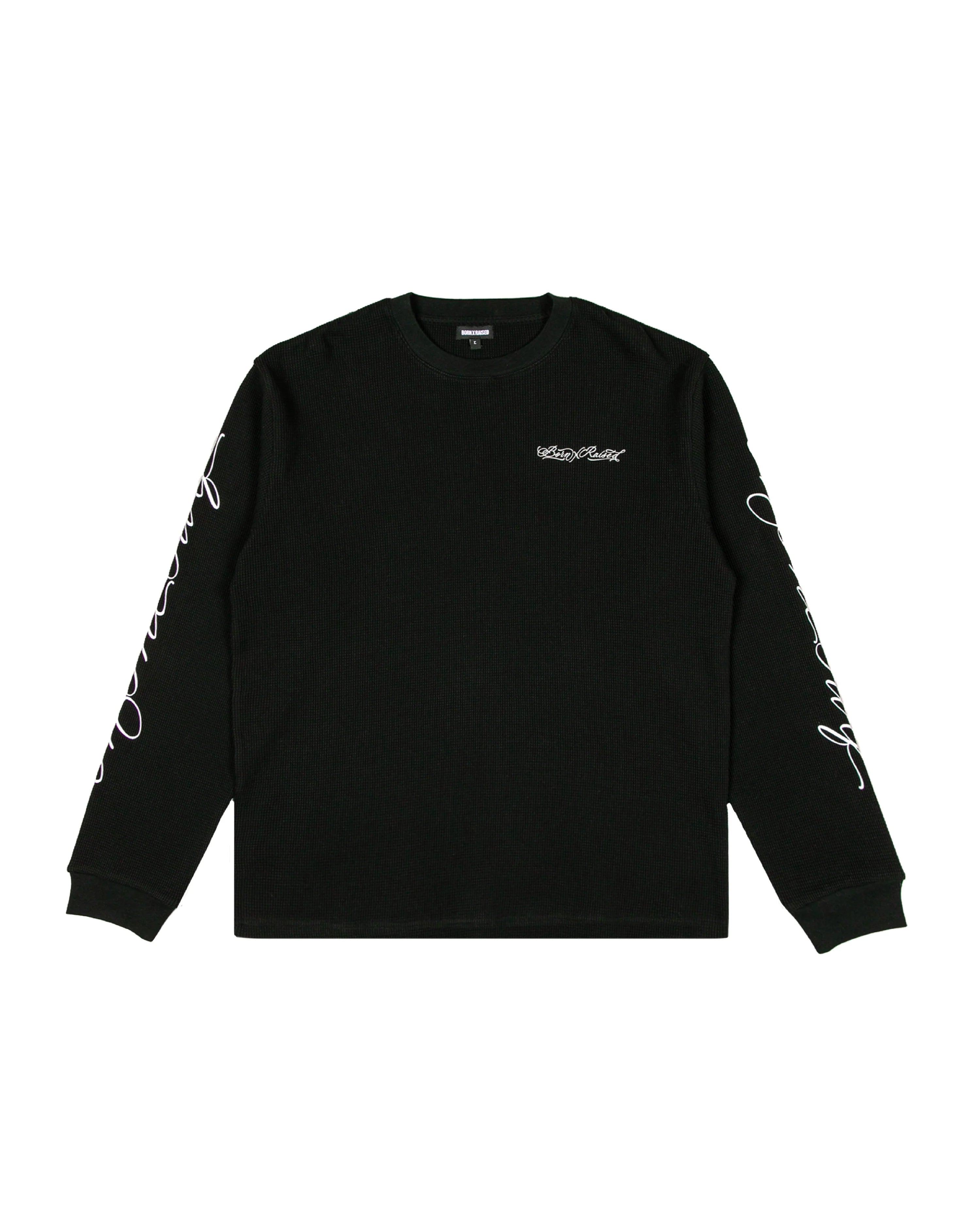 Born X Raised Fine Line Thermal Shirt - Black