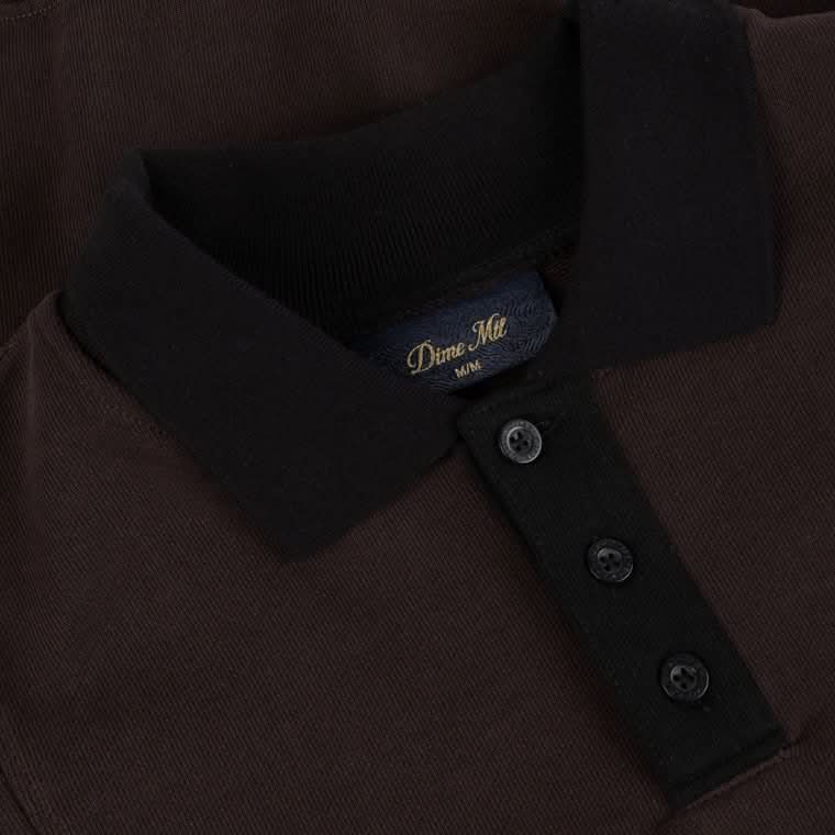 Dime MTL French Terry Rugby Shirt – Brown