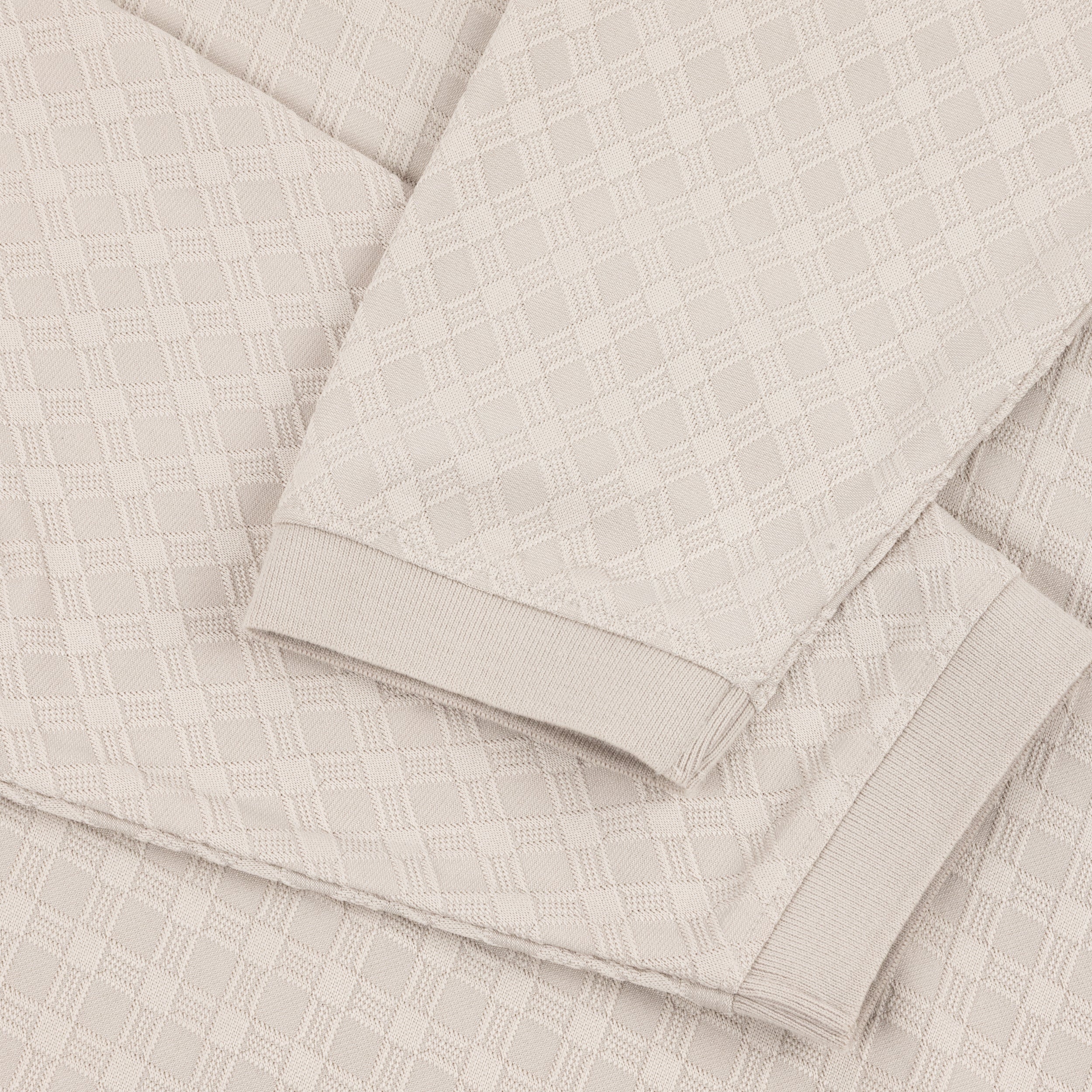 Dime MTL Jacquard LS Polo Beige — detail