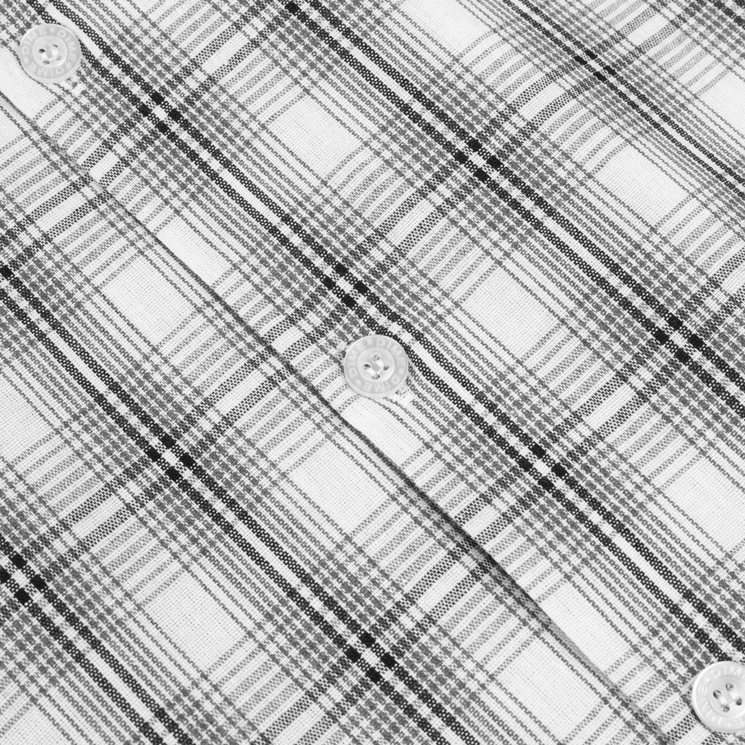 Dime MTL Plaid Button Up Shirt Grey