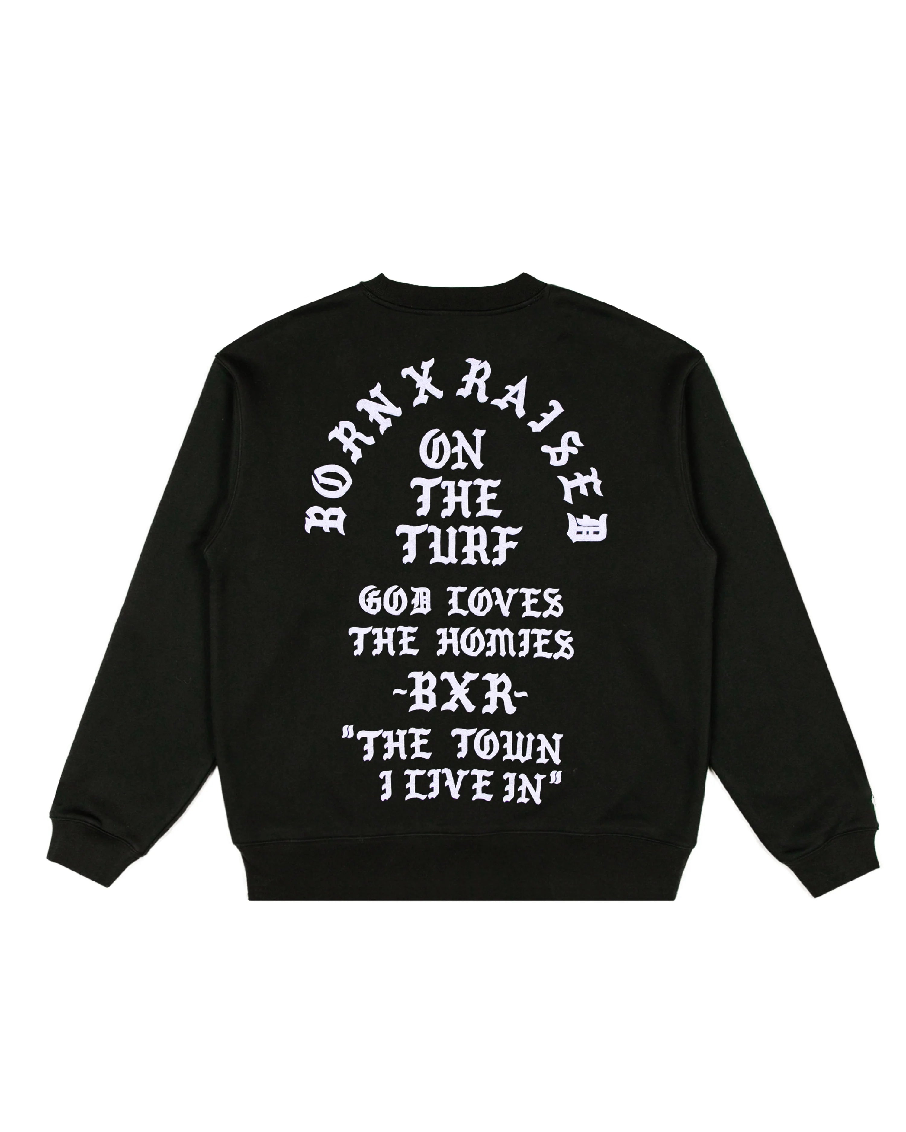 Born X Raised The Town Felt Letter Crewneck - Black