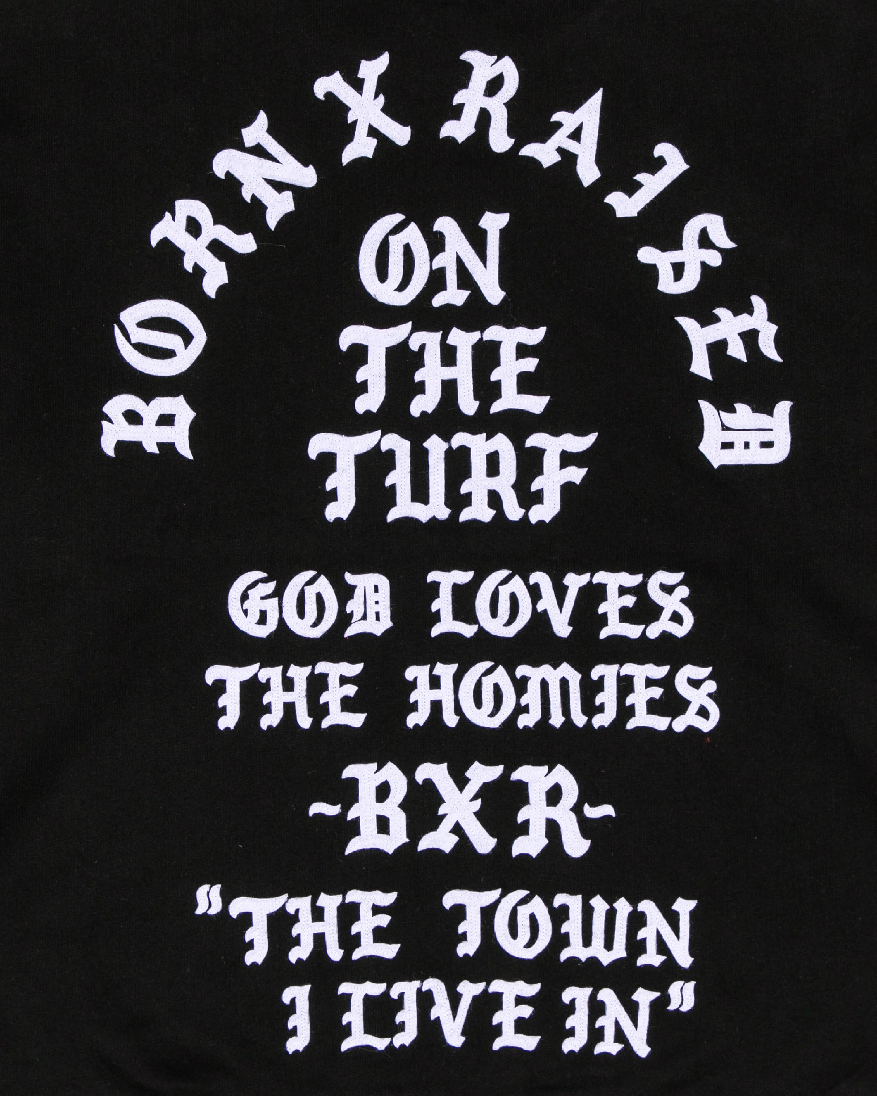 Born X Raised The Town Felt Letter Crewneck - Black