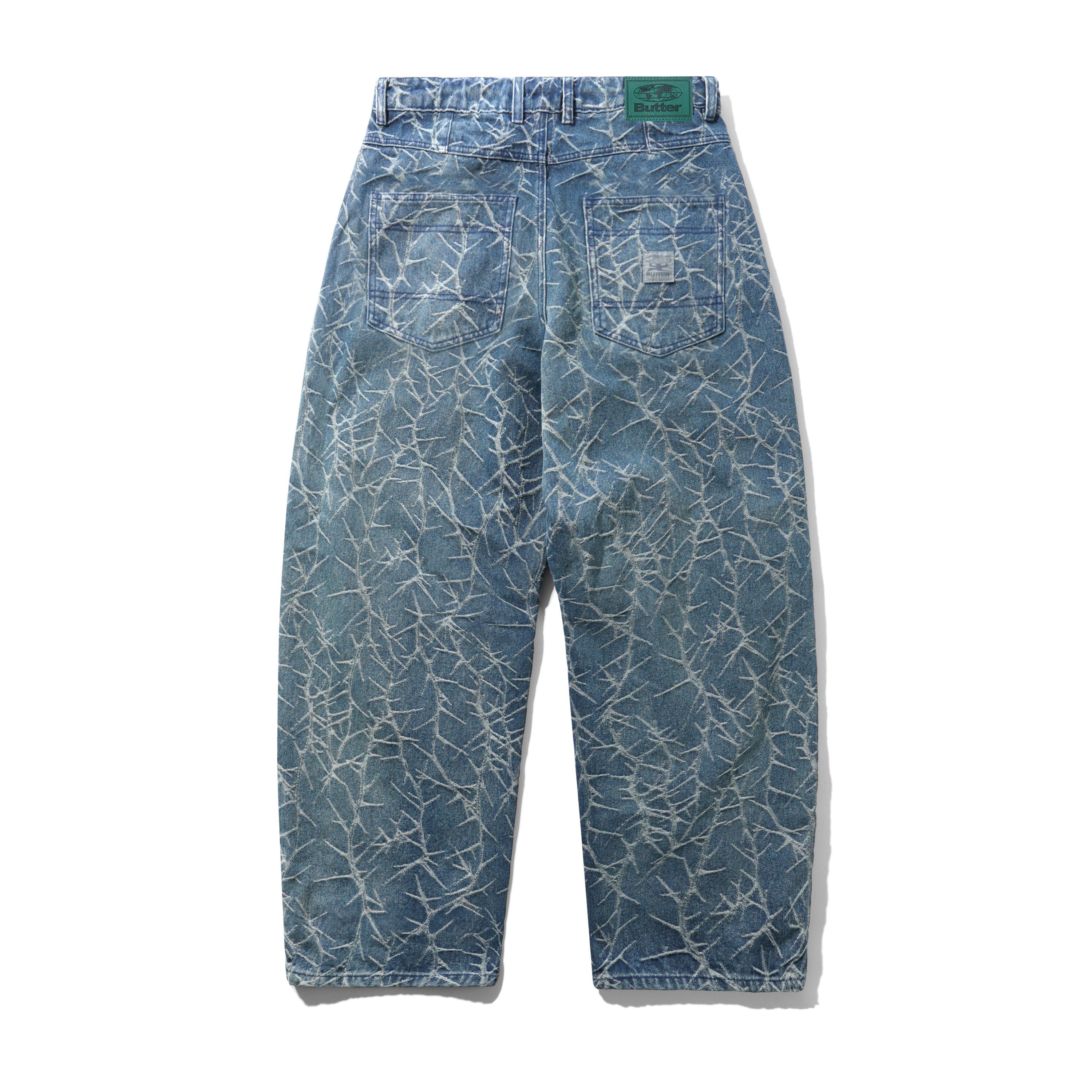 Butter Goods Thorn Camo Wide Cut Denim Jeans – Washed Indigo