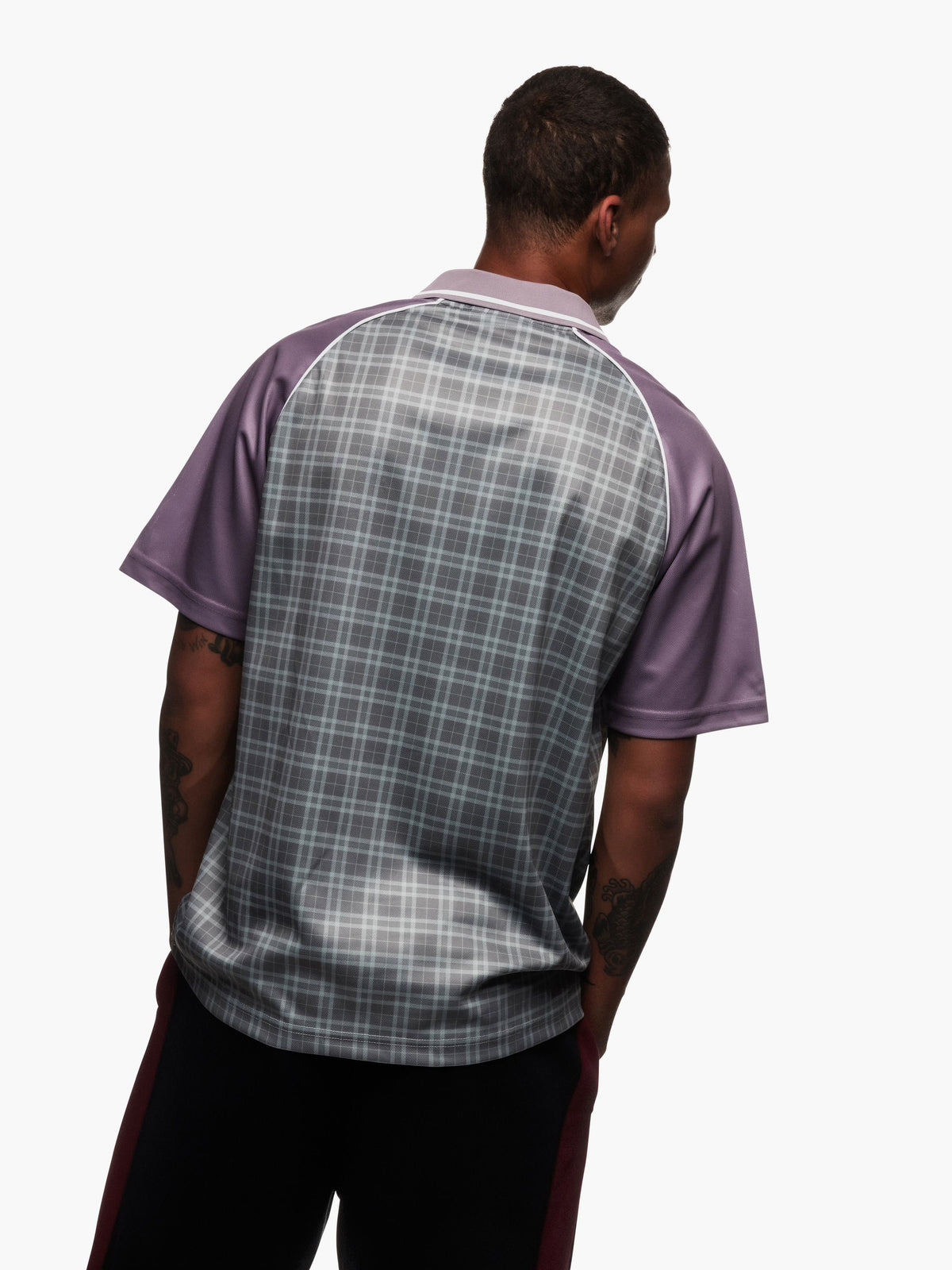 Butter Goods x Umbro Plaid Jersey Navy / Slate — worn by model