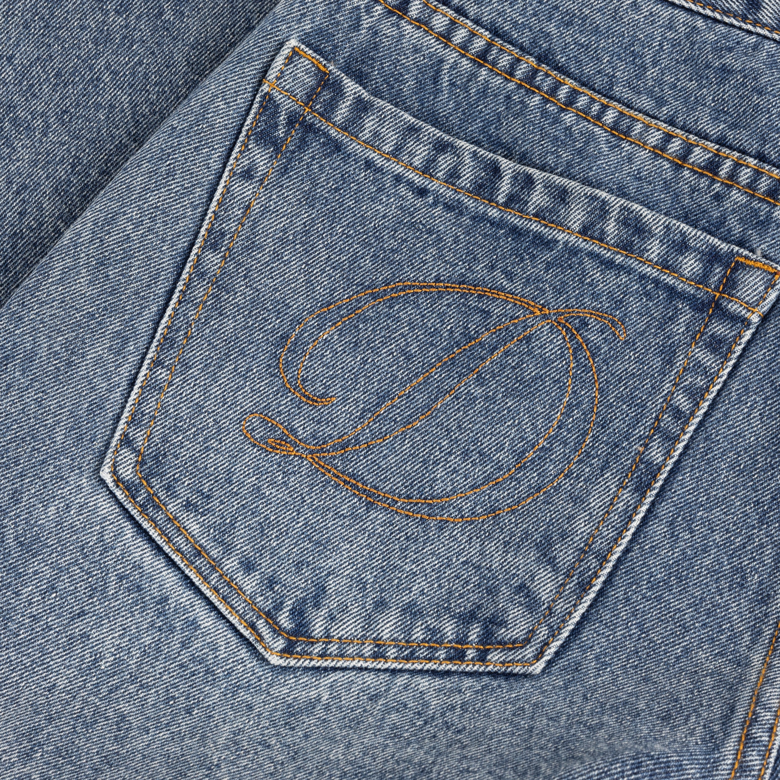 Dime MTL Women's Baggy Denim Pants Indigo Washed — detail