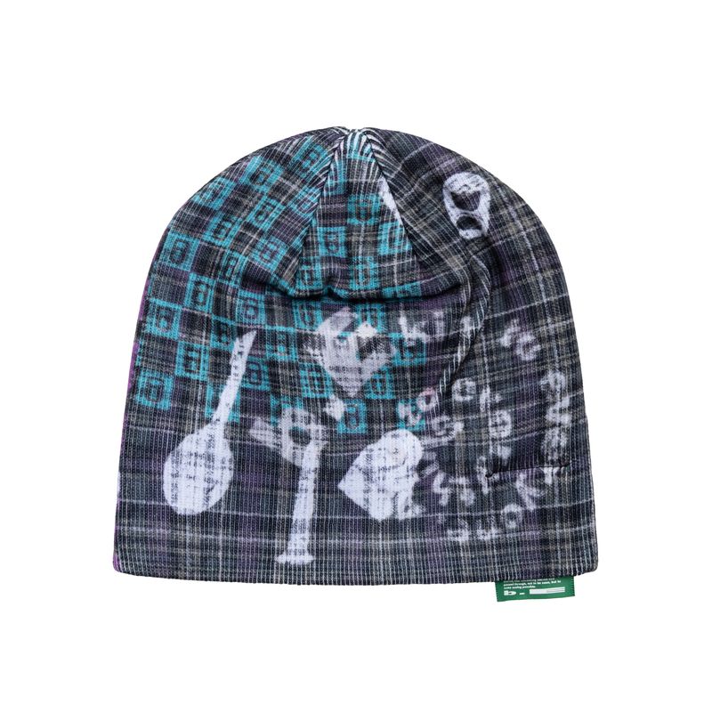 b.Eautiful Leo Gon'do Plaid Beanie Grey