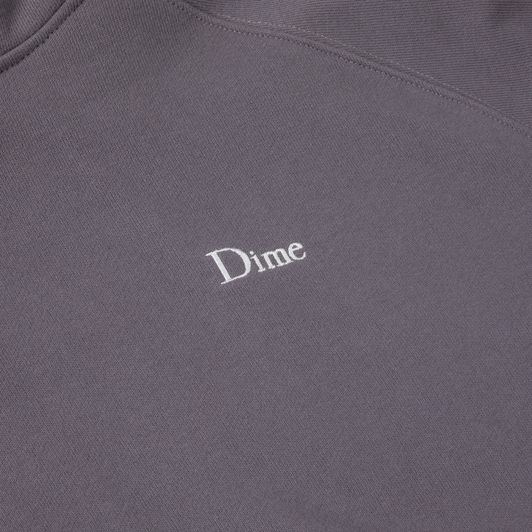 Dime MTL Classic Small Logo Zip Hoodie Charcoal Grape