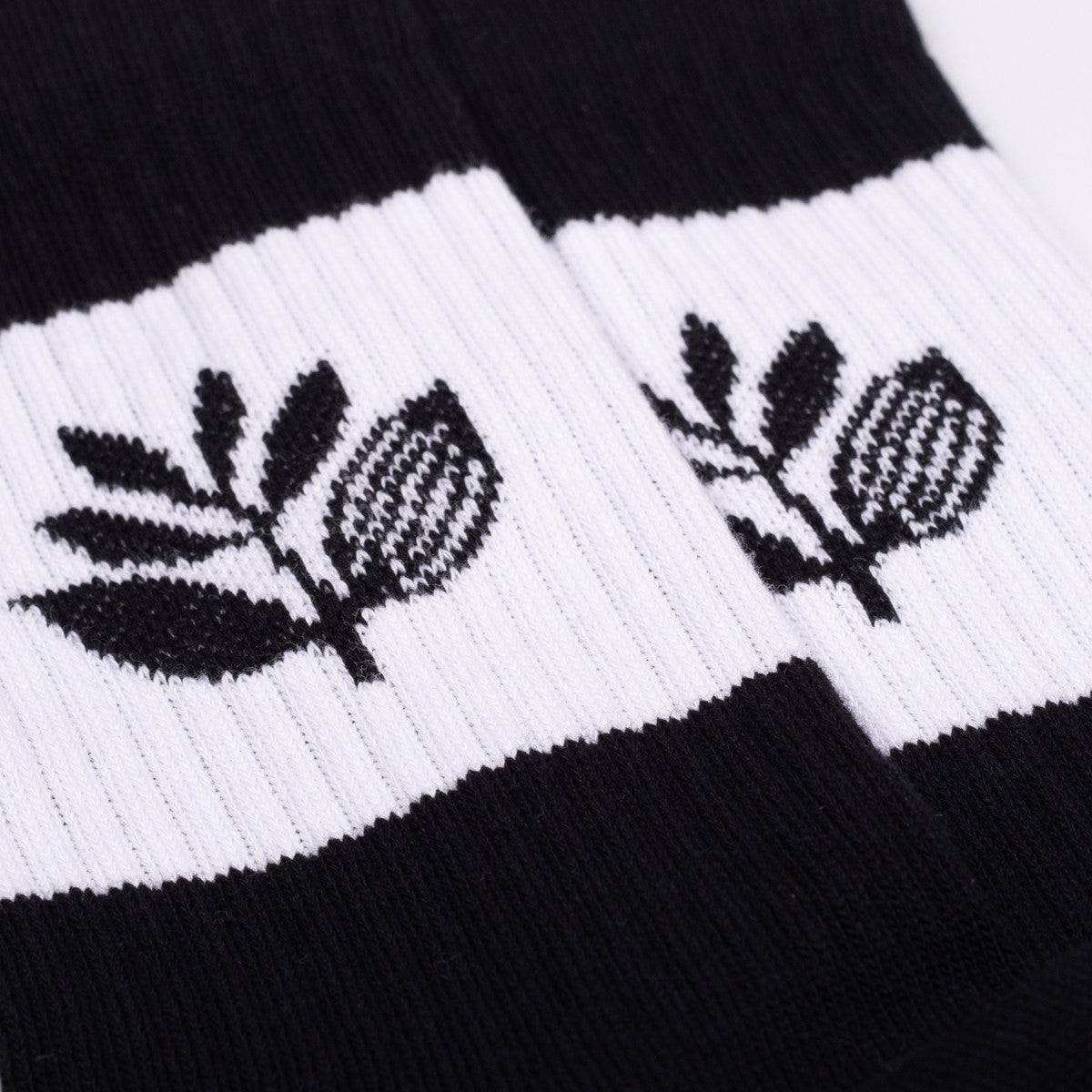 Magenta Stripe Socks Black