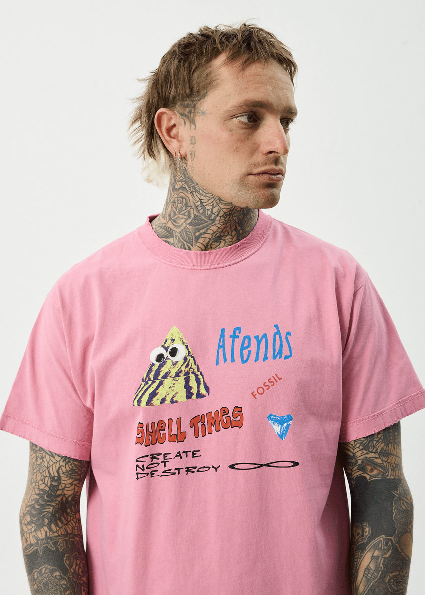 Afends Shell Times Boxy Tee - Pink - Gallery Streetwear