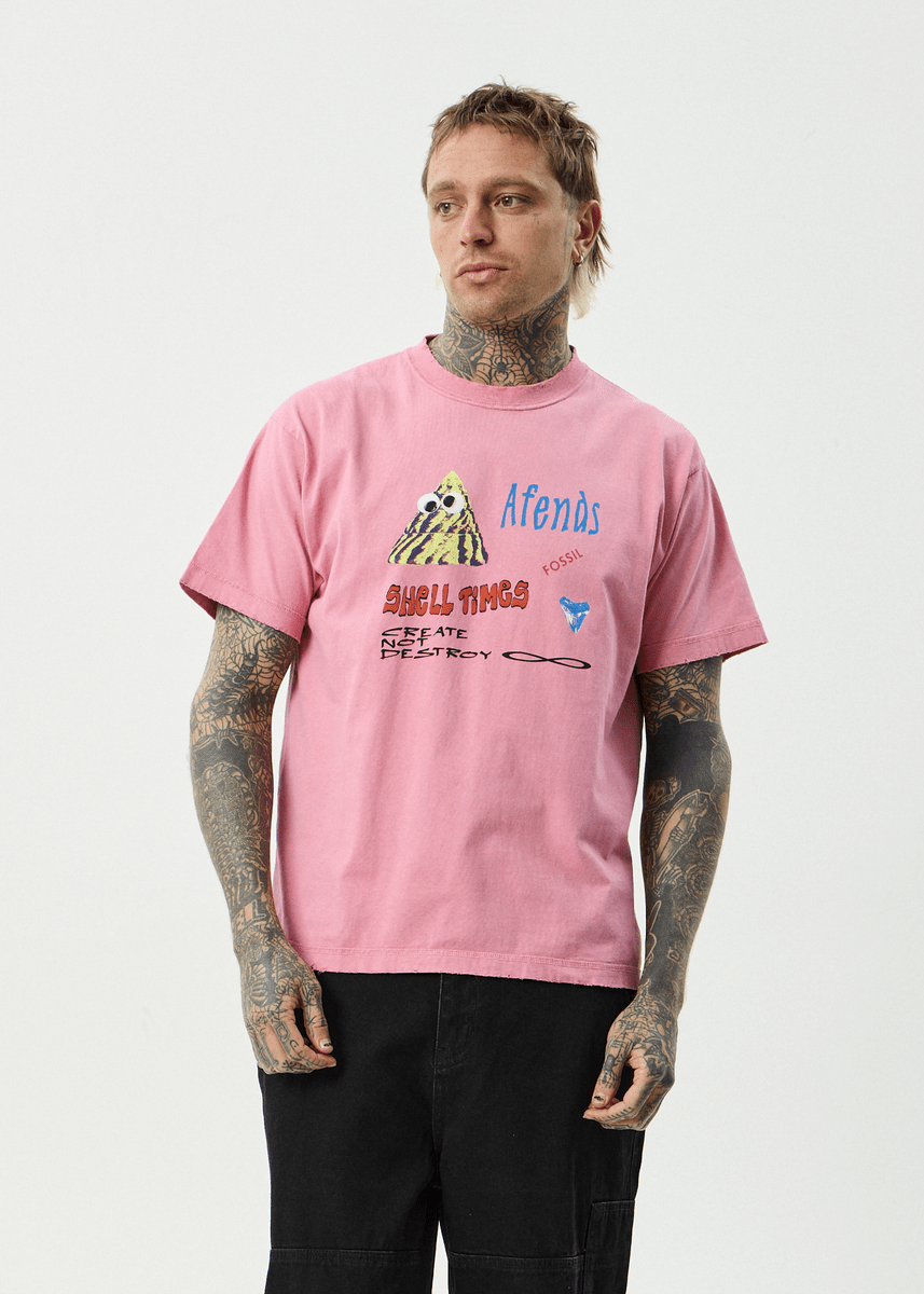 Afends Shell Times Boxy Tee - Pink - Gallery Streetwear