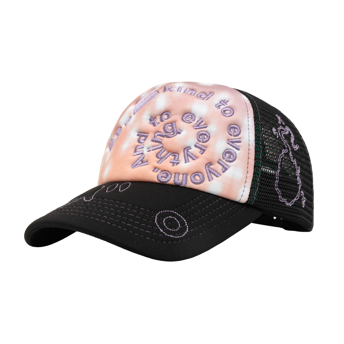 b.Eautiful Bi Foam Trucker Hat in faded star and black, front — Gallery Streetwear Canada
