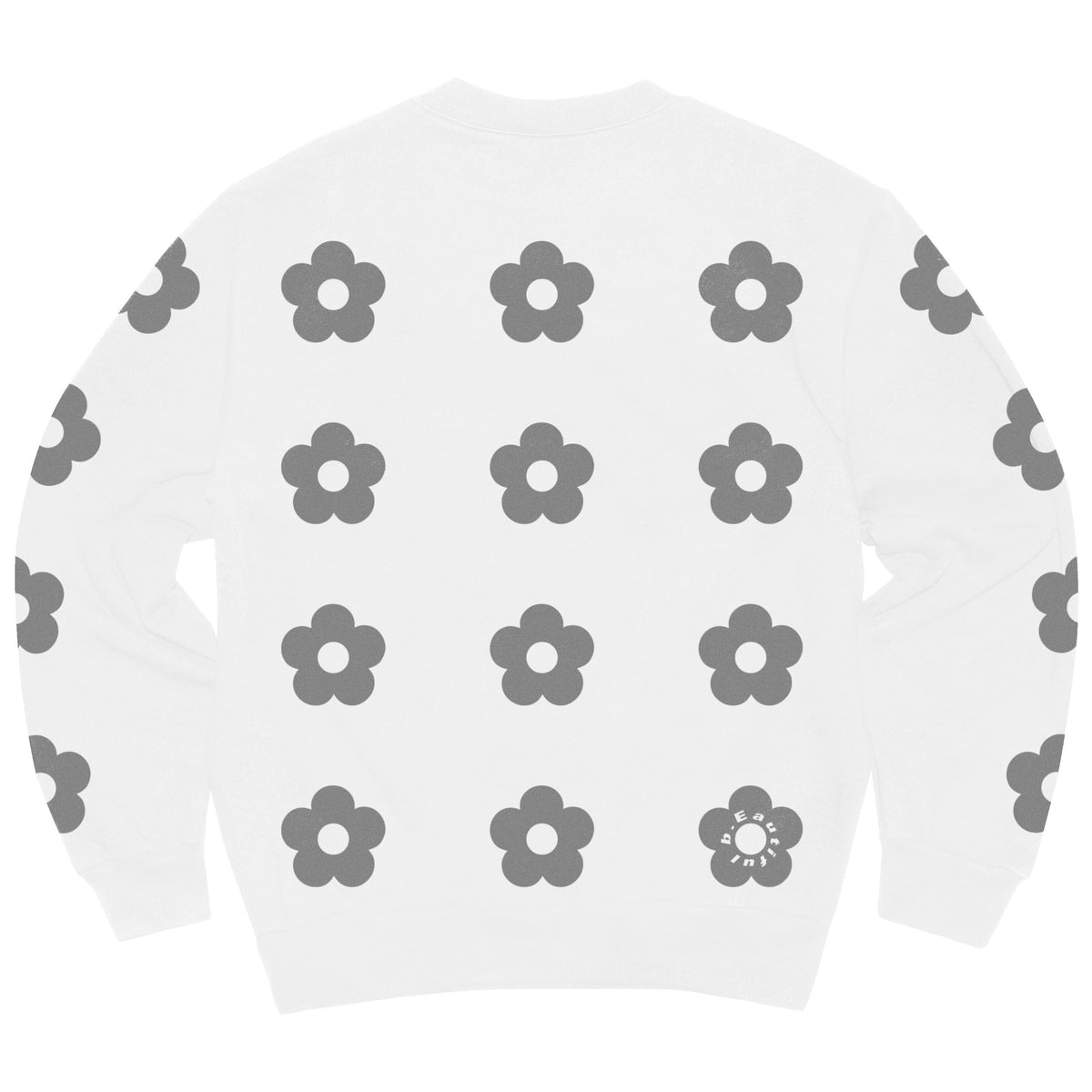 b.Eautiful Sakura Crewneck Sweatshirt in white, back graphic
