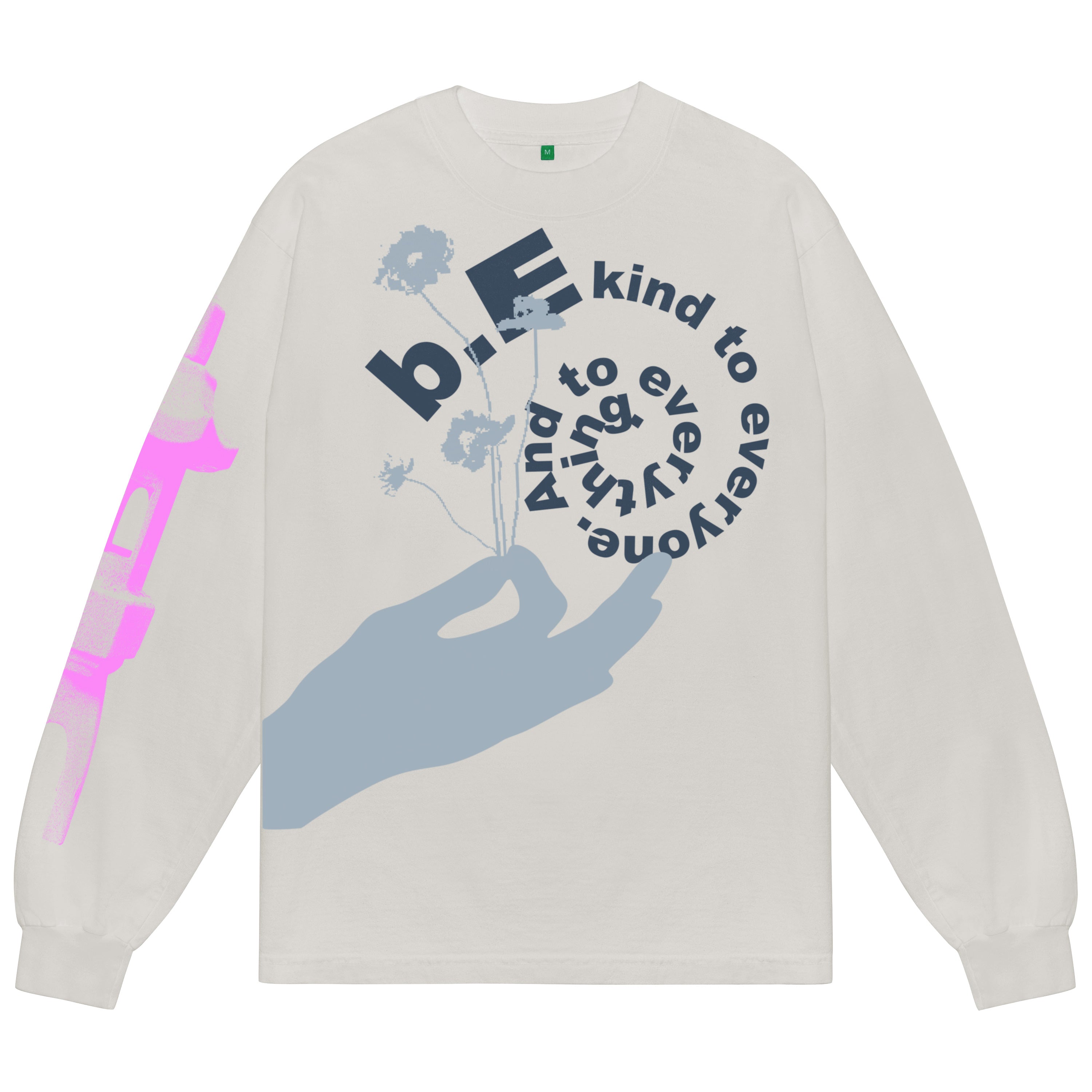 b.Eautiful Tonbo long sleeve shirt in cement, front — Gallery Streetwear Canada