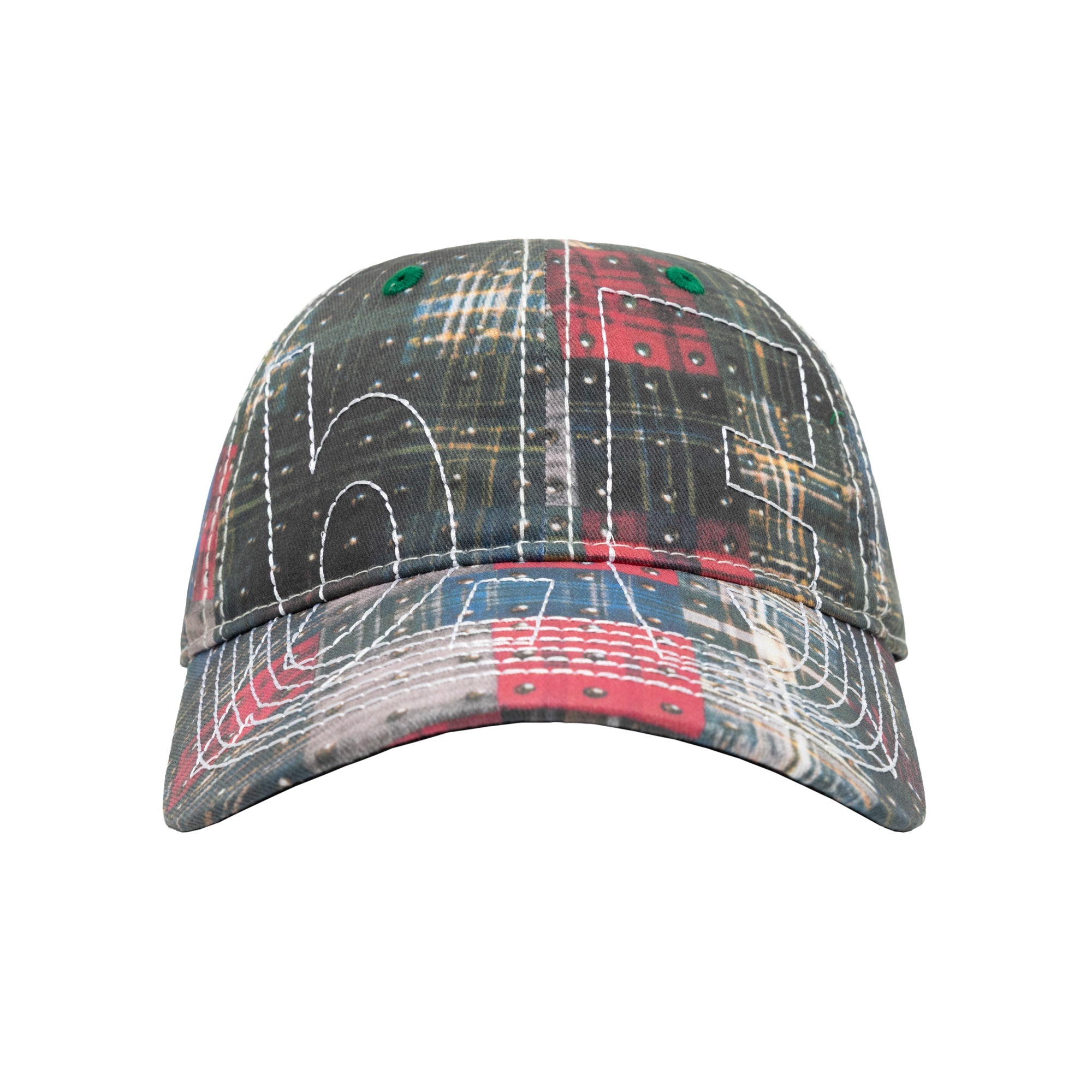 b.Eautiful Vapor Low Profile Hat studded plaid, side profile