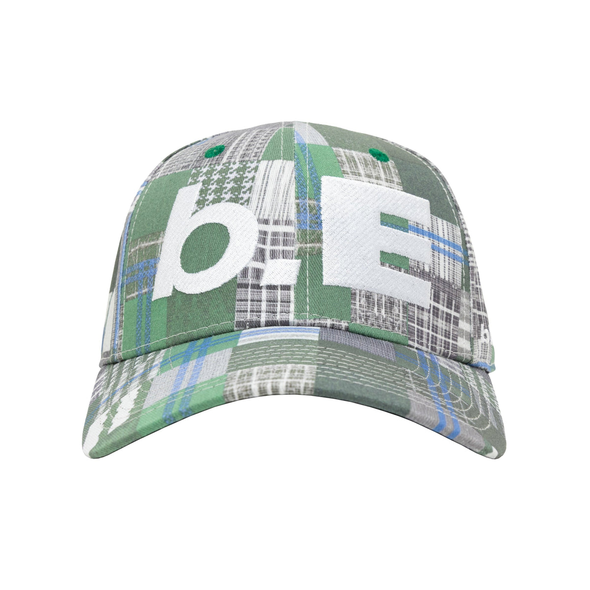 b.Eautiful b.E Hat green mix checker, side profile