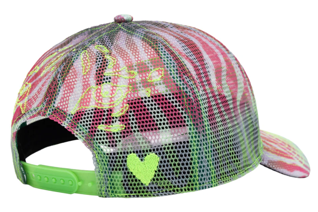 b.Eautiful b.E Hat - Multi Zebra Mesh / Highlighter - Gallery Streetwear