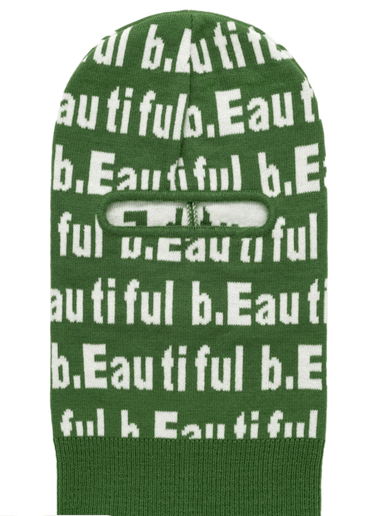 b.Eautiful Logo Ski Mask - Green - Gallery Streetwear