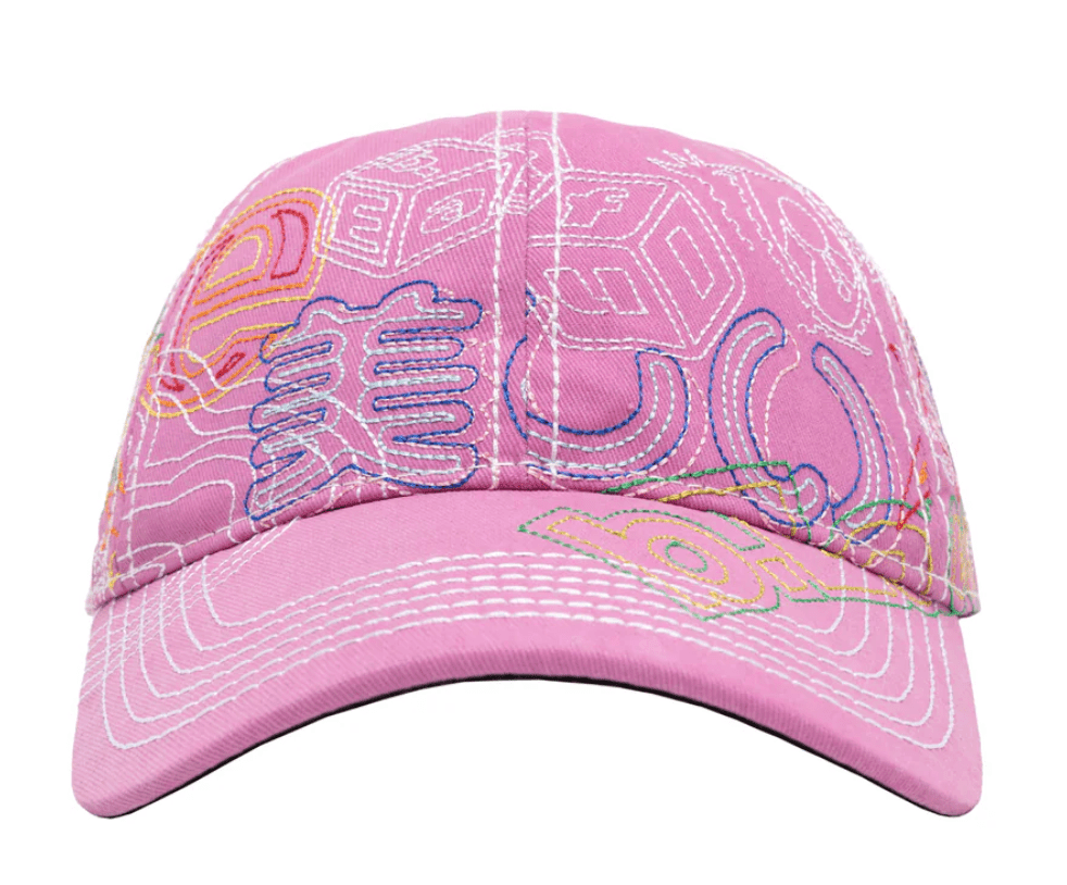 b.Eautiful Stitch Mania 6 Panel Hat - Off - Pink - Gallery Streetwear