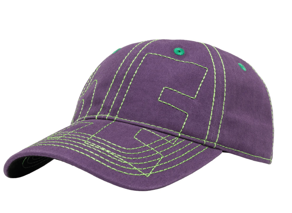 b.Eautiful Vapor 6 Panel Hat - Washed Purple / Lime - Gallery Streetwear