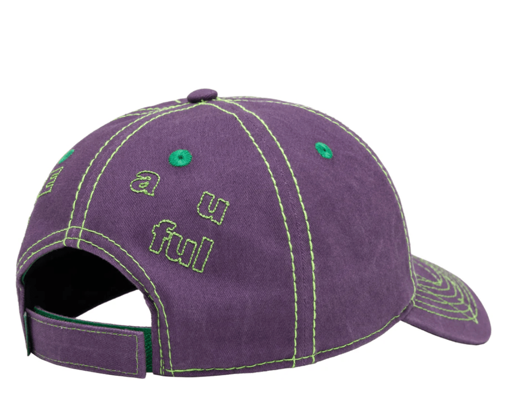 b.Eautiful Vapor 6 Panel Hat - Washed Purple / Lime - Gallery Streetwear