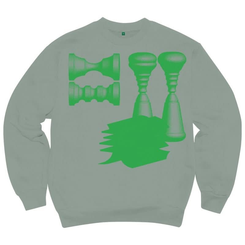 b.Eautiful x Kenichi Kuromaru | Shadow Crewneck Sweatshirt – Sage - Gallery Streetwear