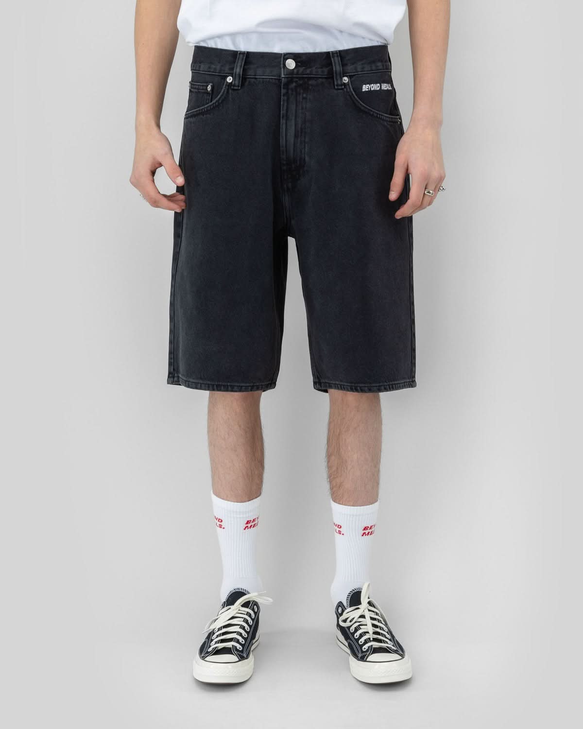 Beyond Medals Jeans Shorts - Black - Gallery Streetwear