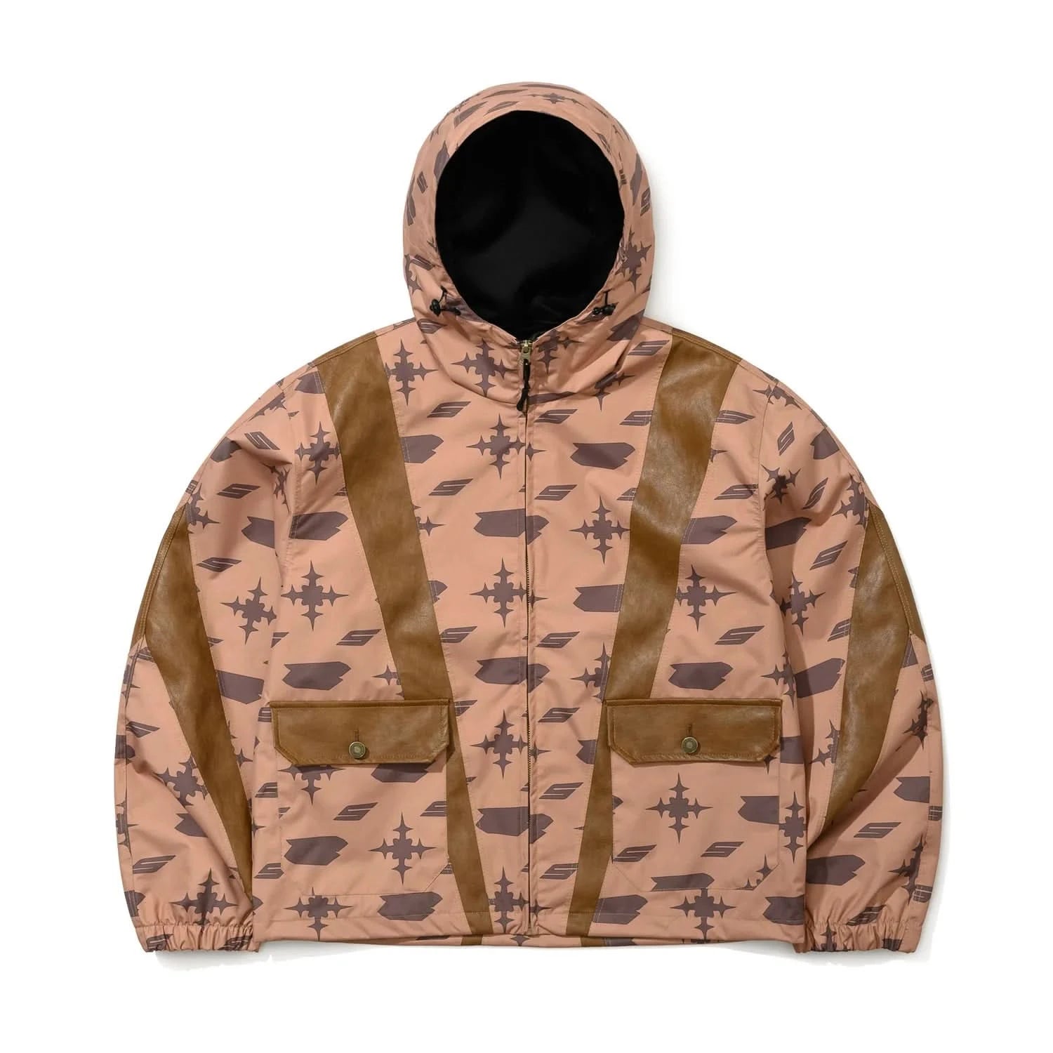 BS Rabbit JS Cut Panel Hooded Jacket – Brown - Gallery Streetwear