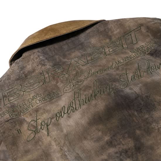 BS Rabbit Rustic Artwork Work Jacket – Wood Brown - Gallery Streetwear