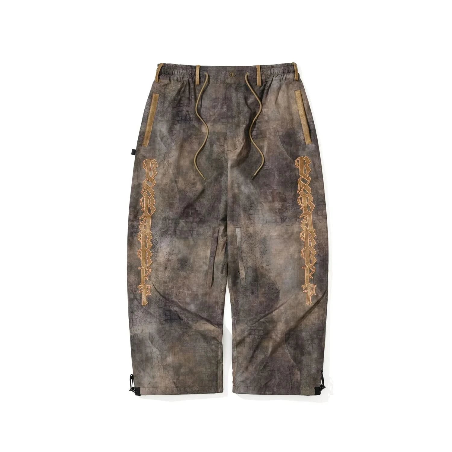 BS Rabbit Vertical Applique Wide Ventilation Pants – Wood Brown - Gallery Streetwear