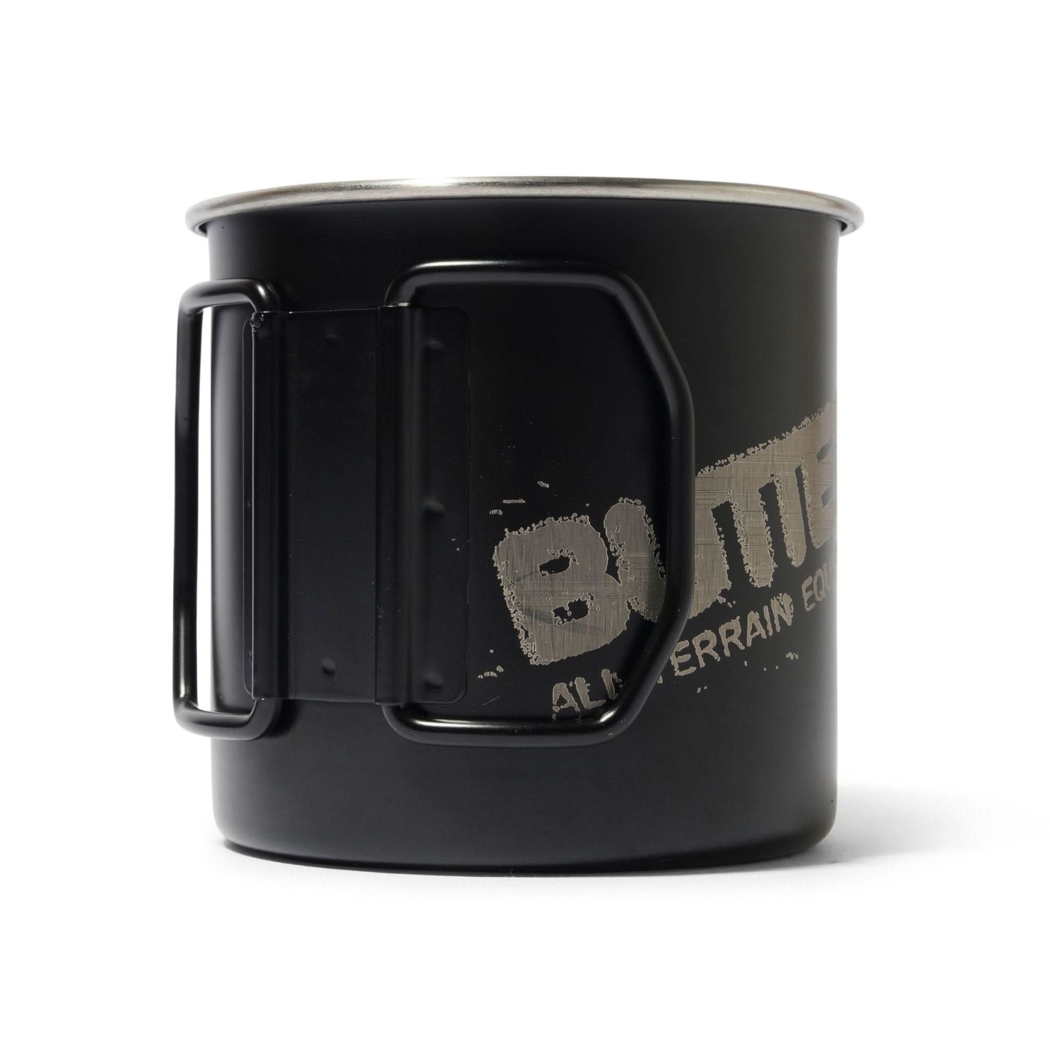 Butter Goods | Metal Camp Mug – Black with Laser Etched Graphi - Gallery Streetwear