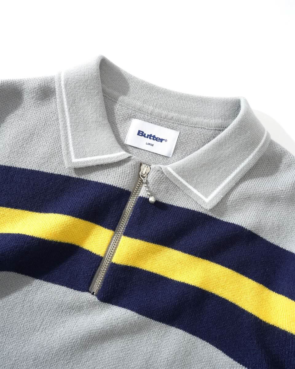 Butter Goods Polo Knit Sweater – Grey - Gallery Streetwear