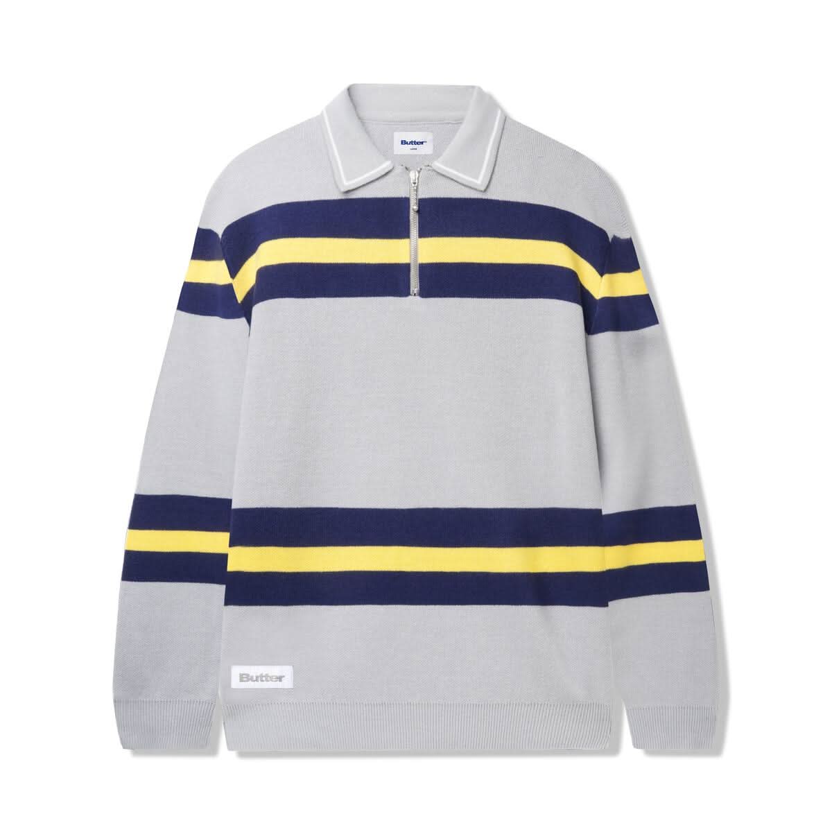 Butter Goods Polo Knit Sweater – Grey - Gallery Streetwear