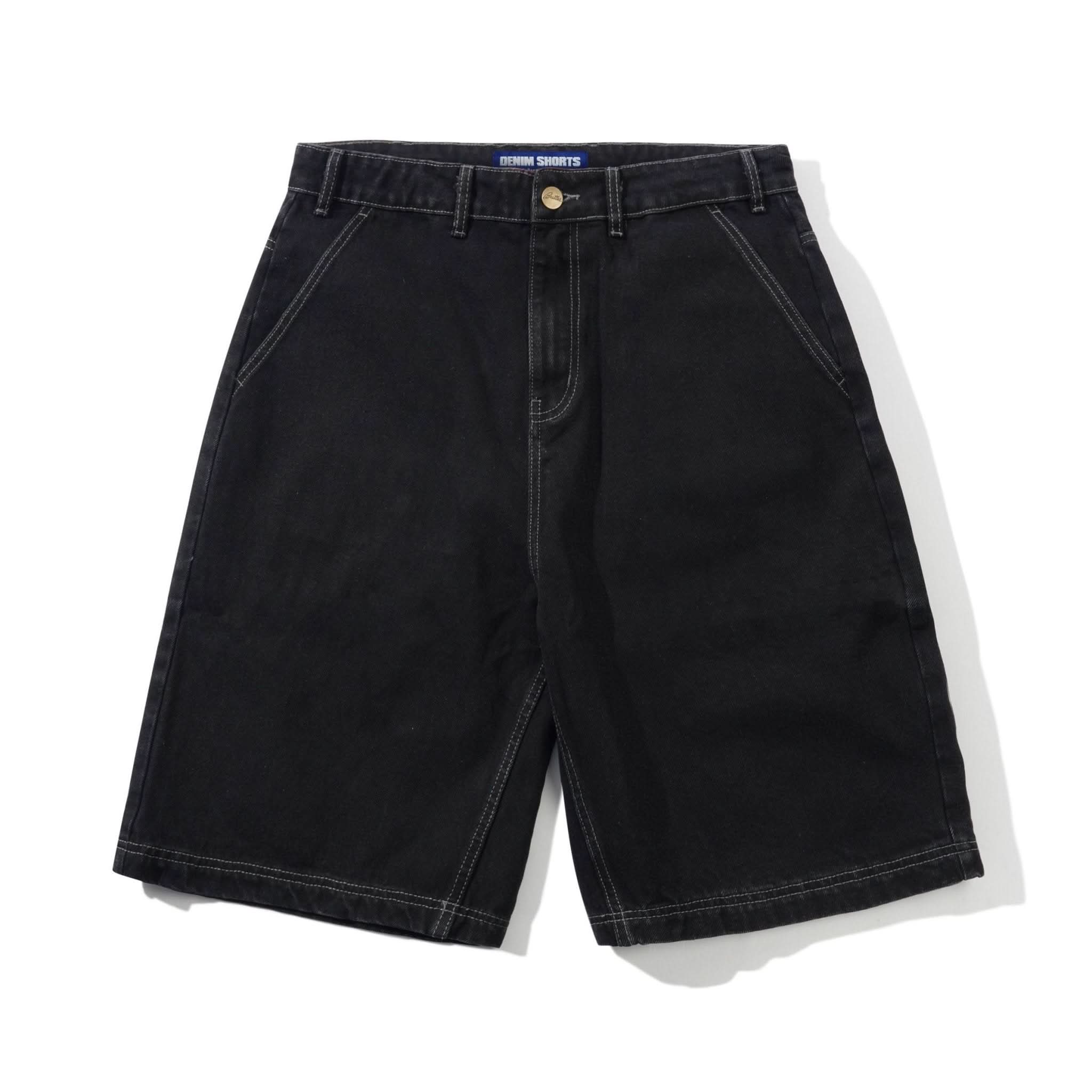 Butter Goods | Scribble Denim Shorts – Washed Black Baggy Fit Skate Shorts - Gallery Streetwear