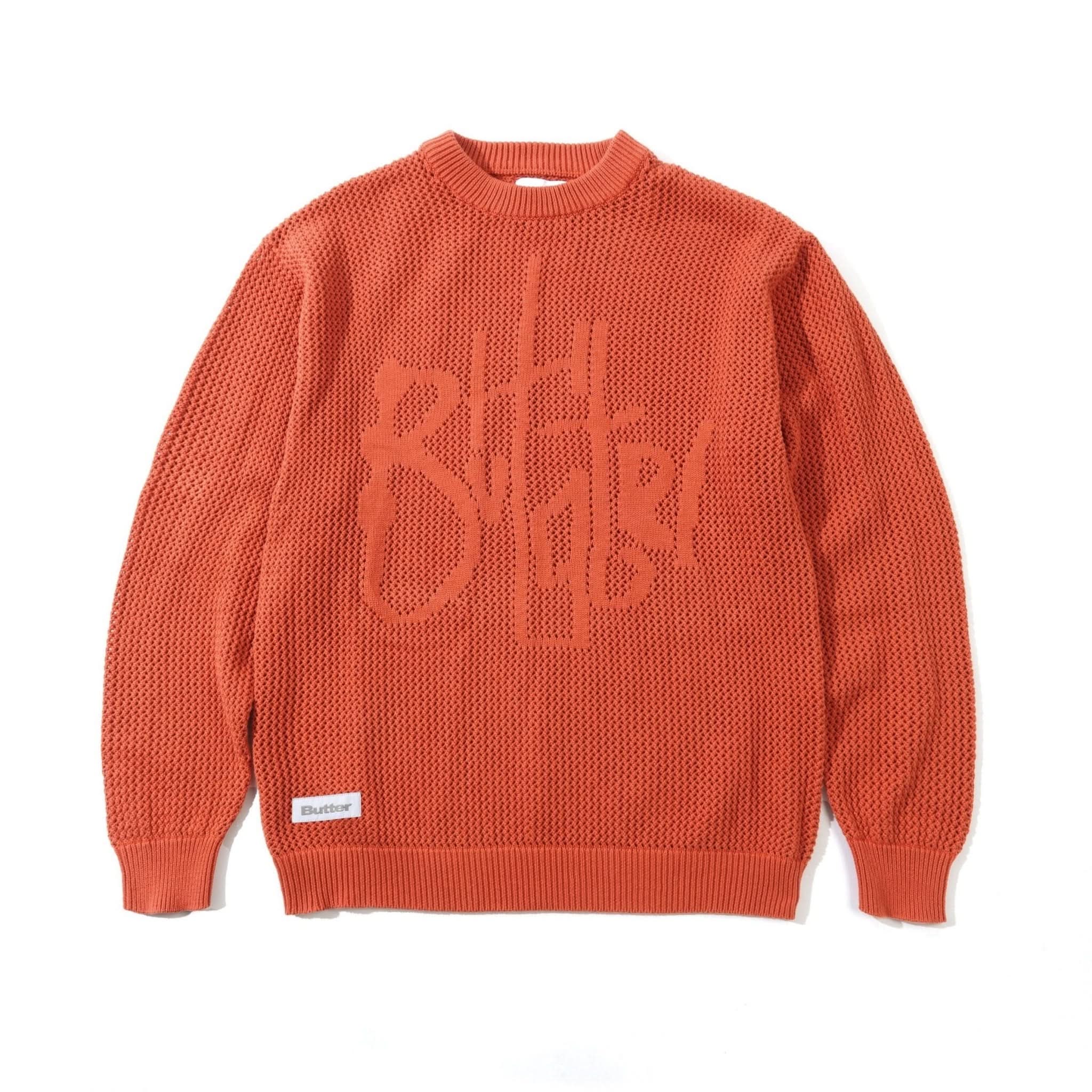 Butter Goods Scribble Knit Sweater – Burnt Orange - Gallery Streetwear