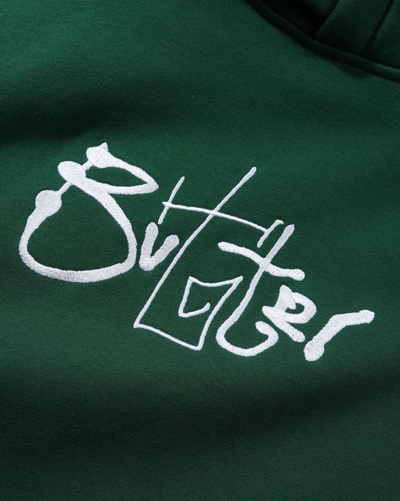 Butter Goods Scribble Pullover Hoodie – Forest Green Fleece - Gallery Streetwear