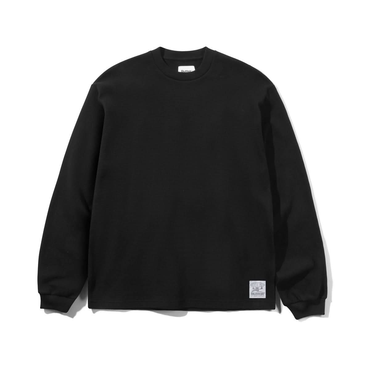 Butter Goods Waffle L/s Top (Black) - Gallery Streetwear