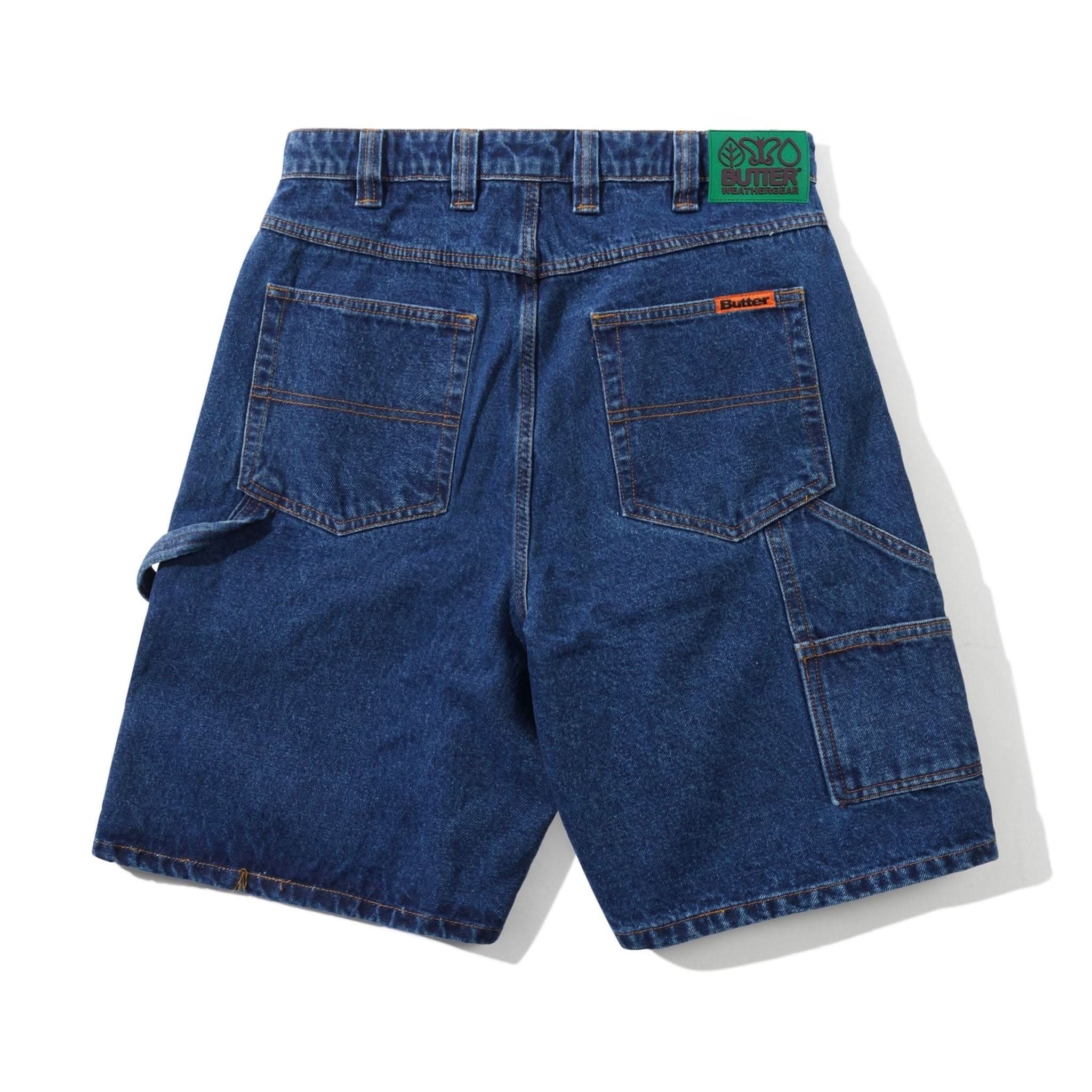 Butter Goods | Weathergear Denim Shorts – Repaired Indigo Heavyweight 18oz Baggy Fit - Gallery Streetwear