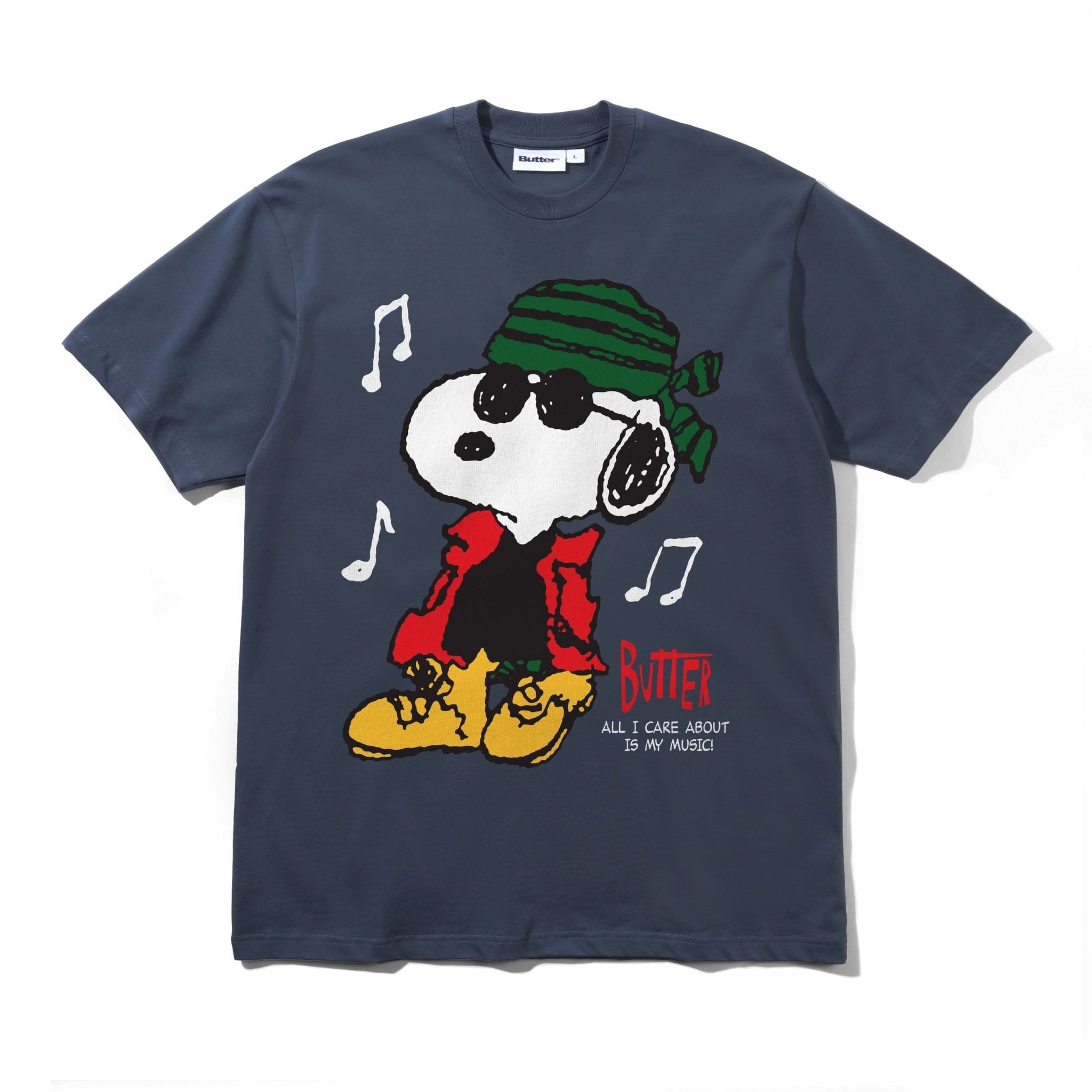 Butter Goods x Peanuts Music Tee - Slate - Gallery Streetwear