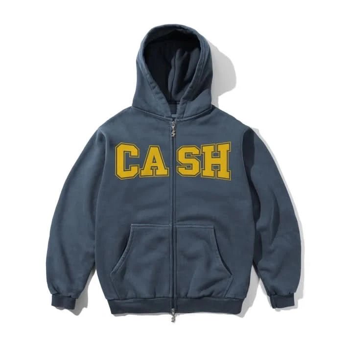 Cash Only Campus Zip Hoodie â Washed Navy - Gallery Streetwear
