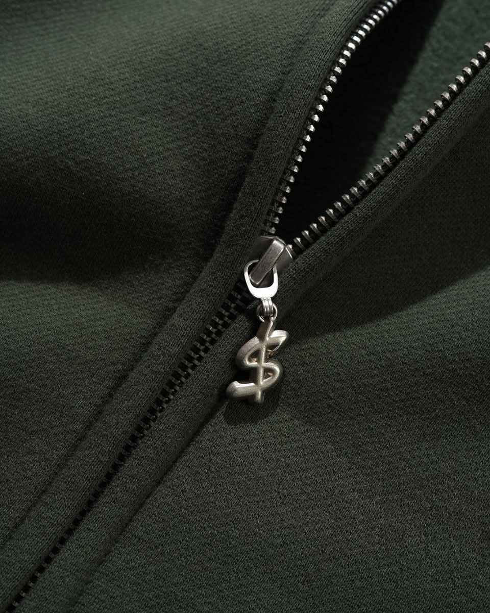 Cash Only Campus Zip Thru Hoodie Fatigue - Gallery Streetwear