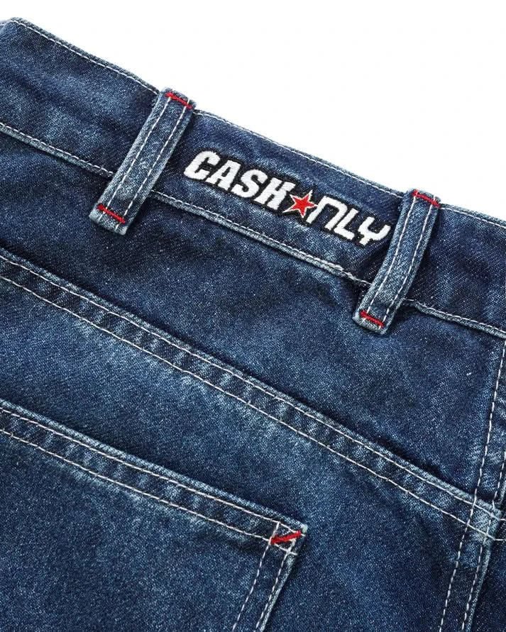 Cash Only Company Denim Shorts – Distressed Blue - Gallery Streetwear
