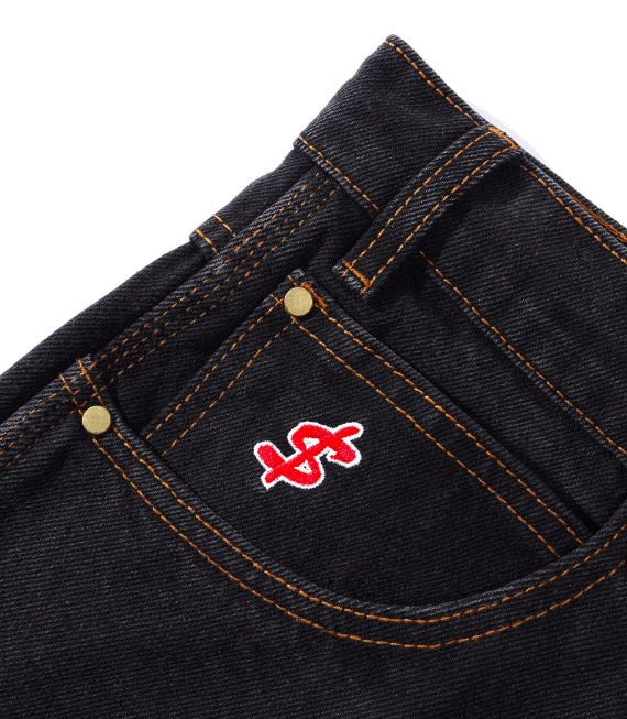Cash Only Logo Baggy Jeans – Washed Black - Gallery Streetwear