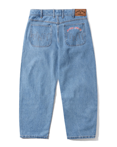 Cash Only Logo Baggy Jeans – Washed Indigo - Gallery Streetwear