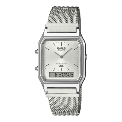 Casio AQ - 230EM - 7A Watch - Silver/White Mesh - Gallery Streetwear
