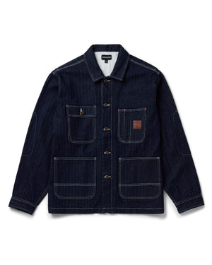 Born X Raised Herringbone Denim Chore Coat – Dark Indigo