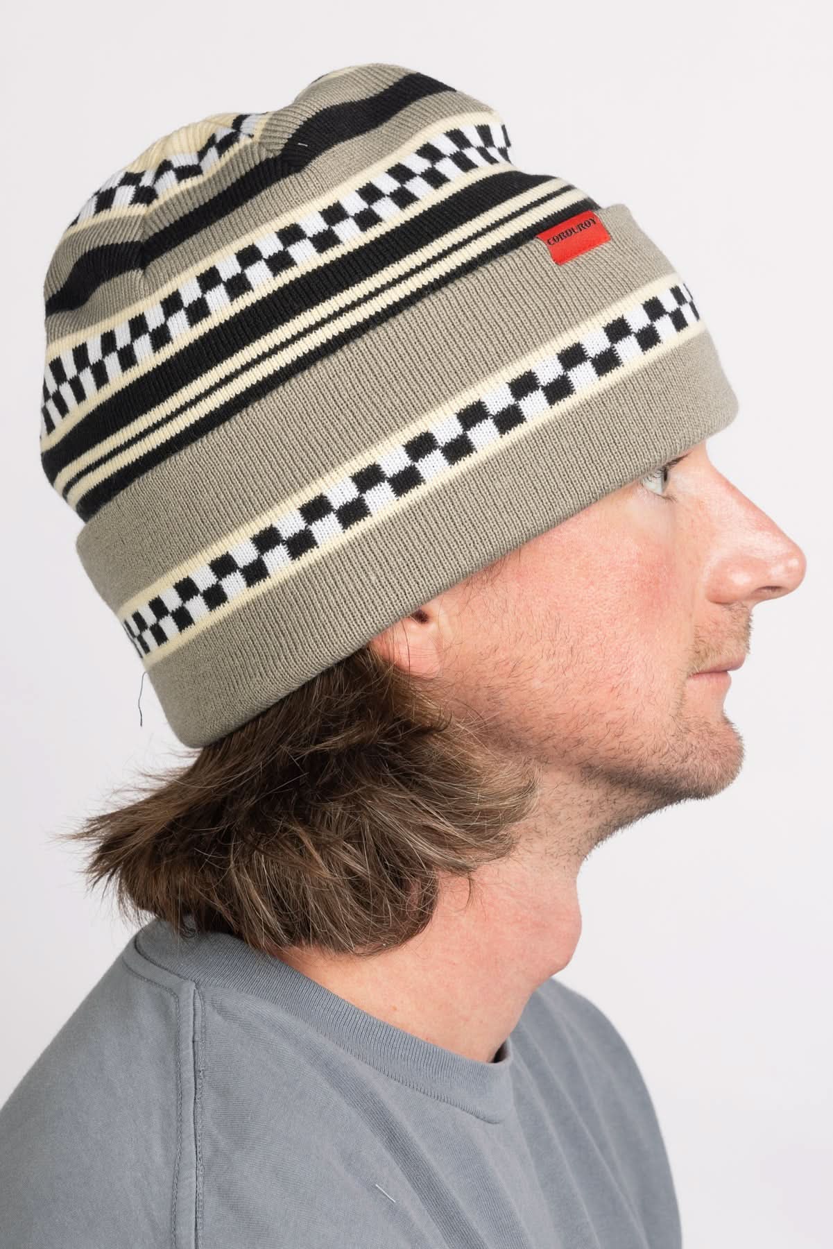 Corduroy | Checkstripe Beanie - Gallery Streetwear