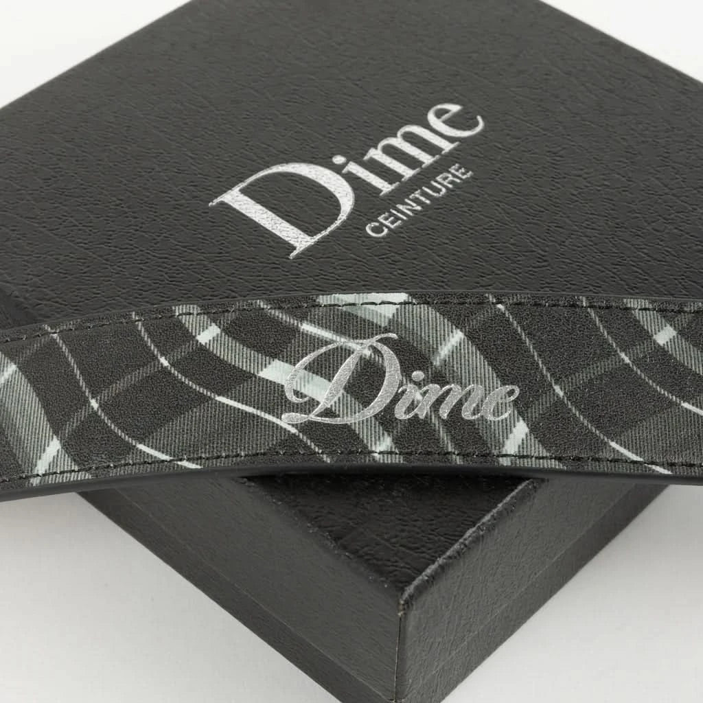 Dime MTL Bestfriend Dog Collar – Leather Plaid Pet Accessory  close up- Gallery Streetwear